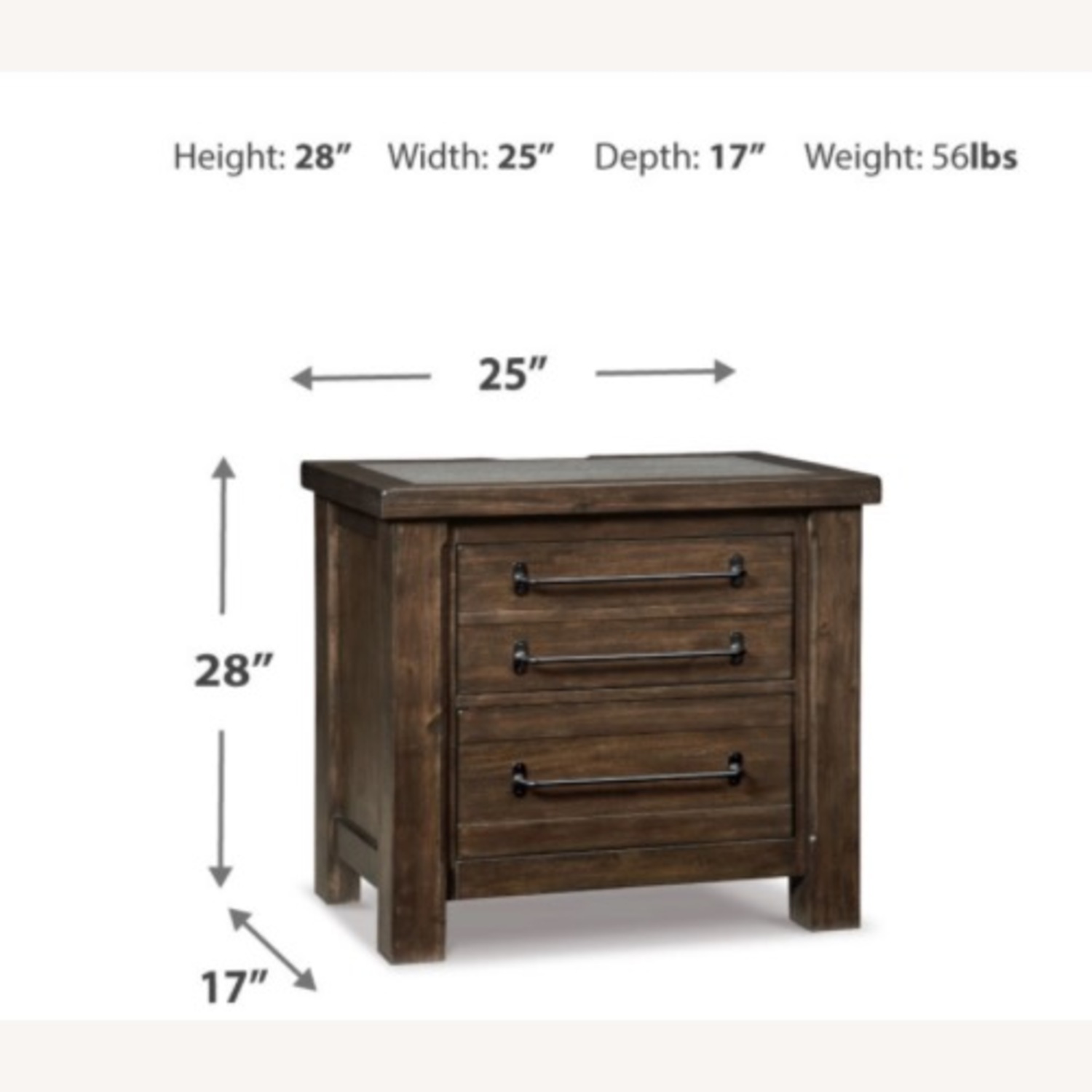 Ashley Starmore Dark Brown Wood Nightstand - image-2