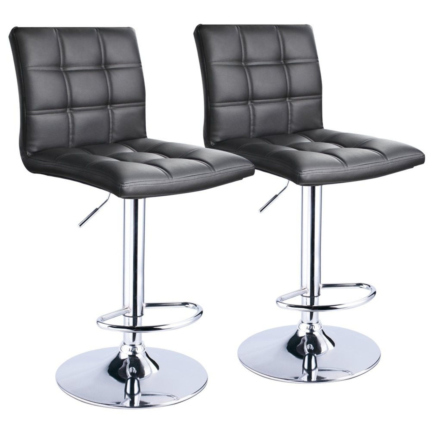 Set of 2 Black Bar Stools – Modern & Comfortable - image-0