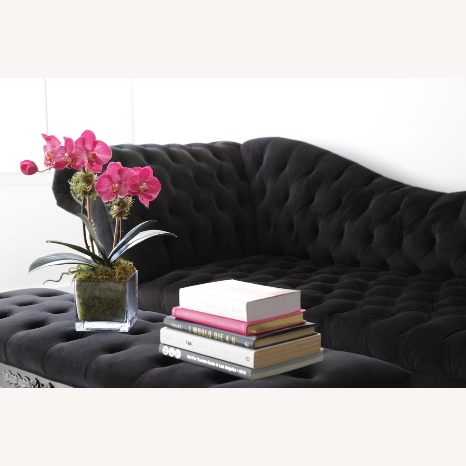 Black Fabric 3+ Seater Sofa - image-0