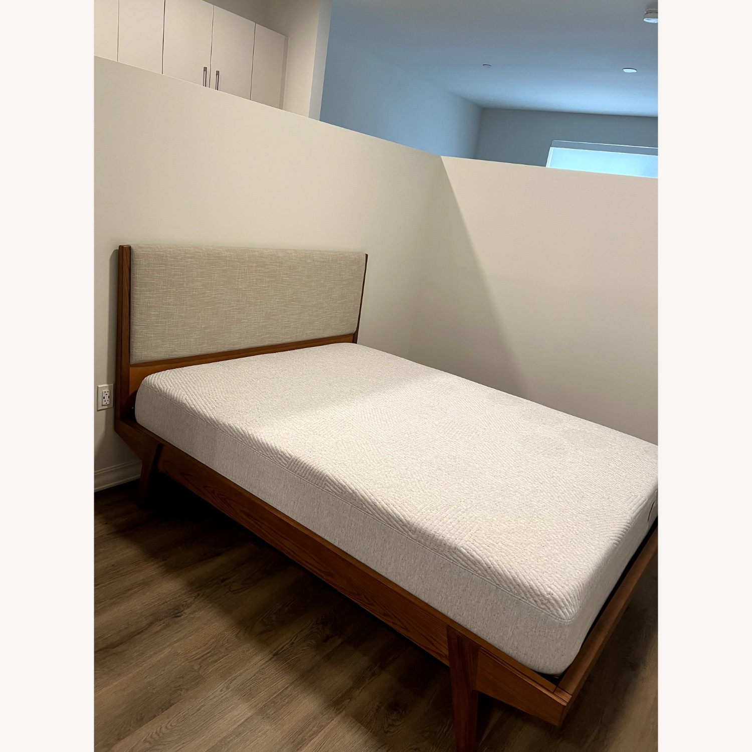 West Elm Modern Dark Brown Wood Queen Bed - image-3