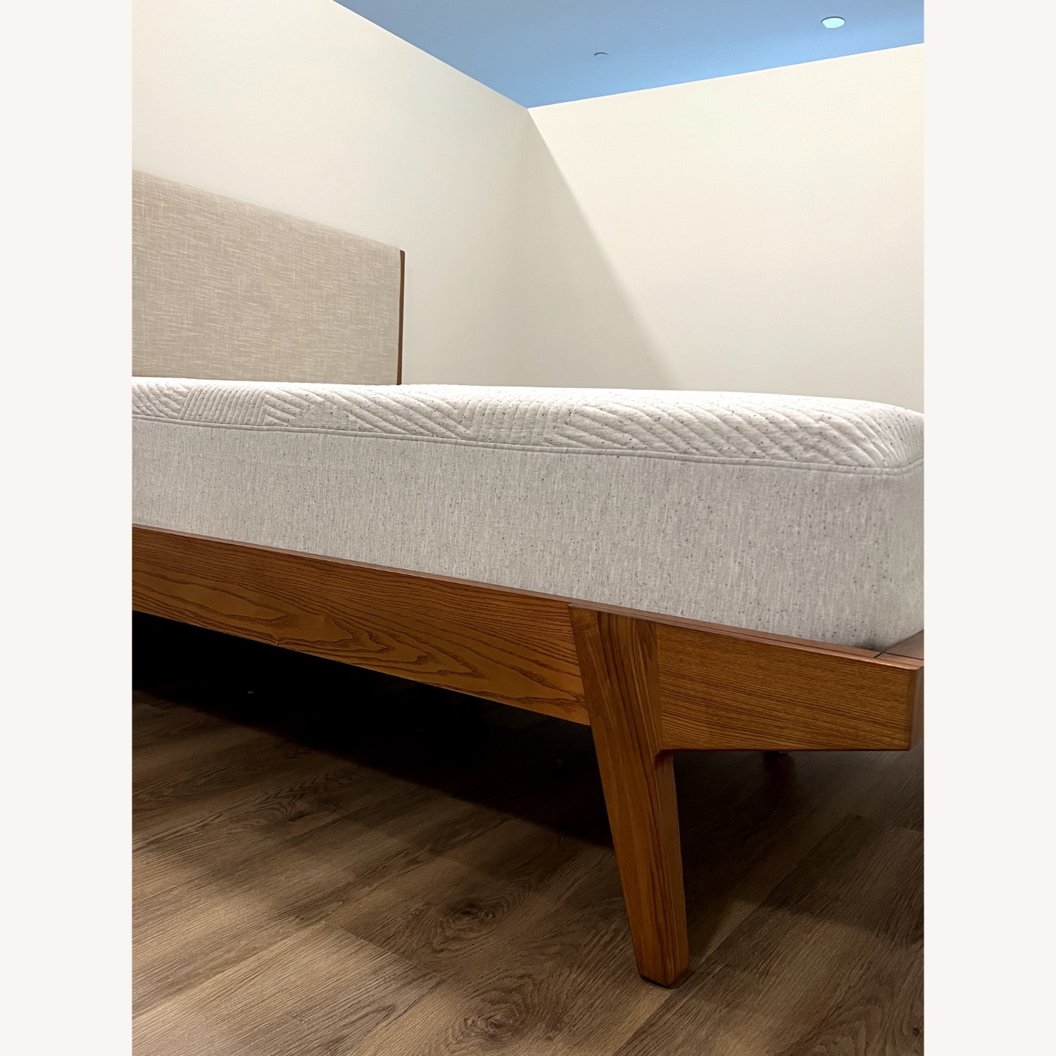 West Elm Modern Dark Brown Wood Queen Bed - image-8