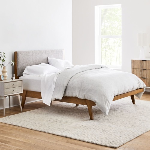 Used West Elm Modern Dark Brown Wood Queen Bed for sale on AptDeco