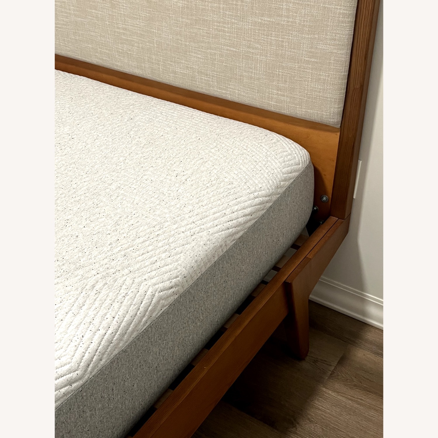 West Elm Modern Dark Brown Wood Queen Bed - image-6