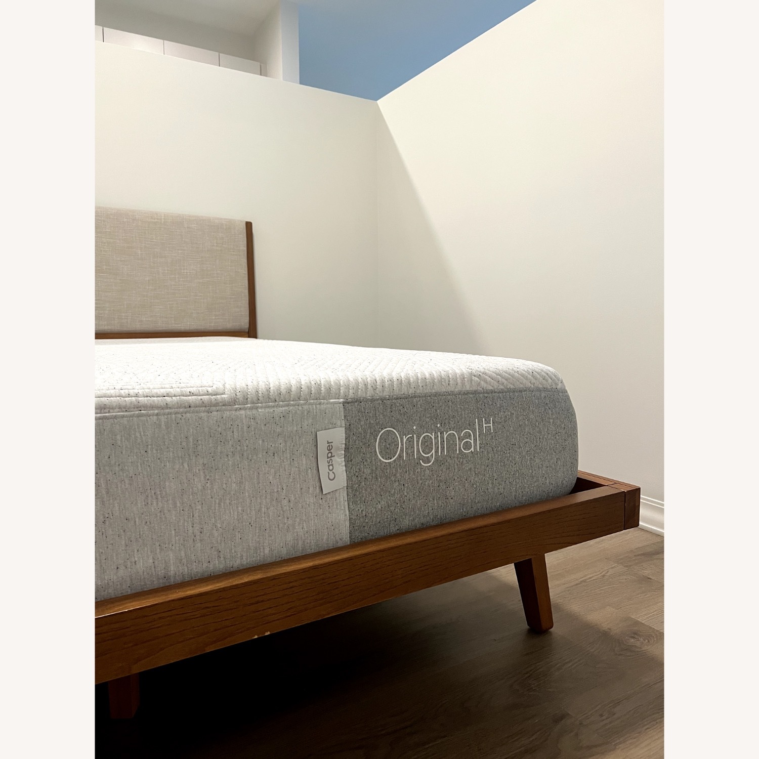 West Elm Modern Dark Brown Wood Queen Bed - image-7