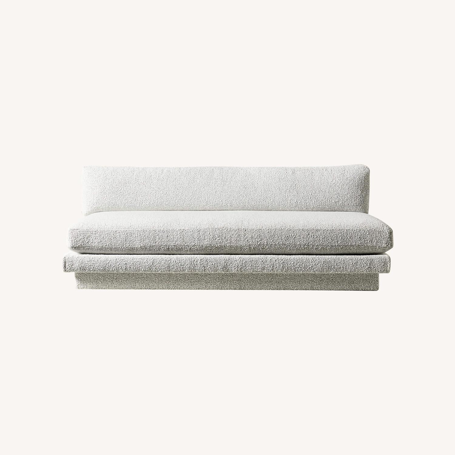 CB2 Plinth White Boucle Sleeper Sofa - image-0