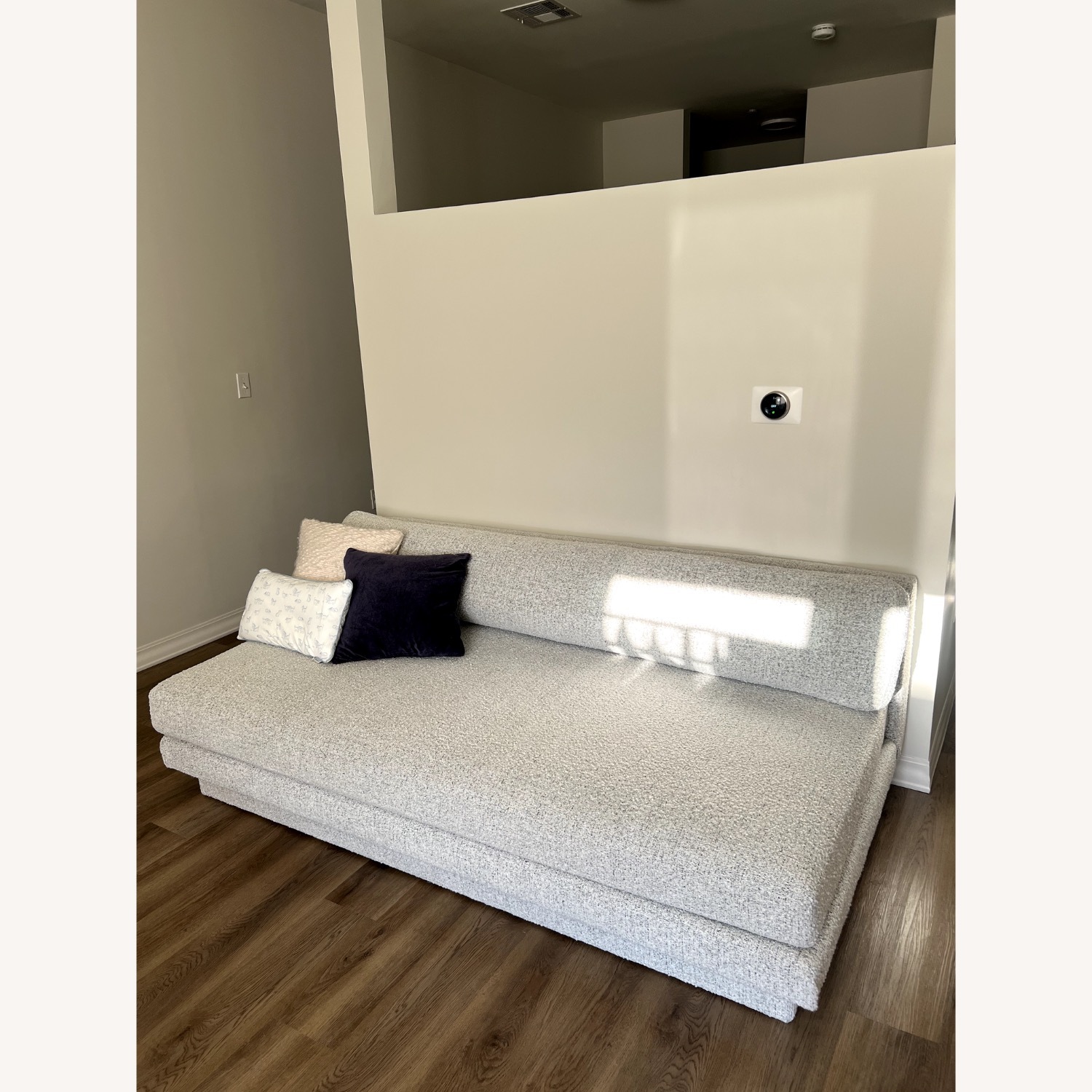 CB2 Plinth White Boucle Sleeper Sofa - image-2