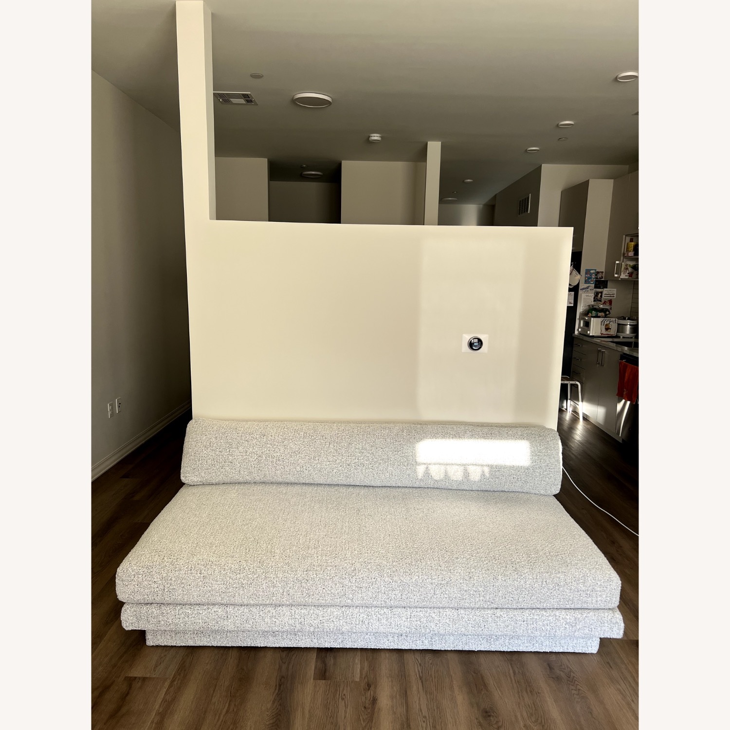 CB2 Plinth White Boucle Sleeper Sofa - image-3