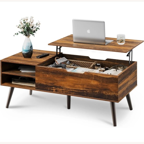 Used Wayfair Light Brown Wood Coffee Table for sale on AptDeco