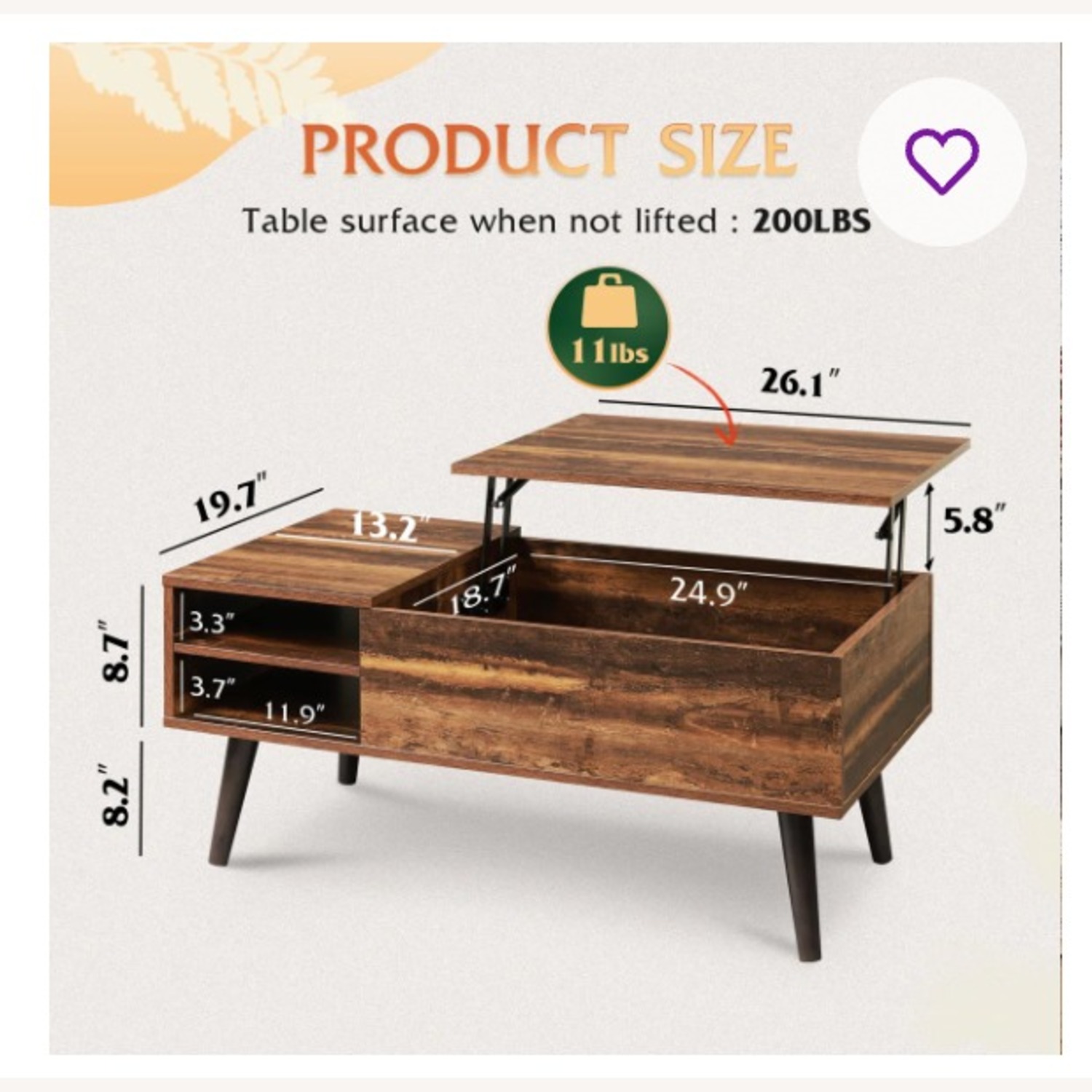 Wayfair Light Brown Wood Coffee Table - image-3