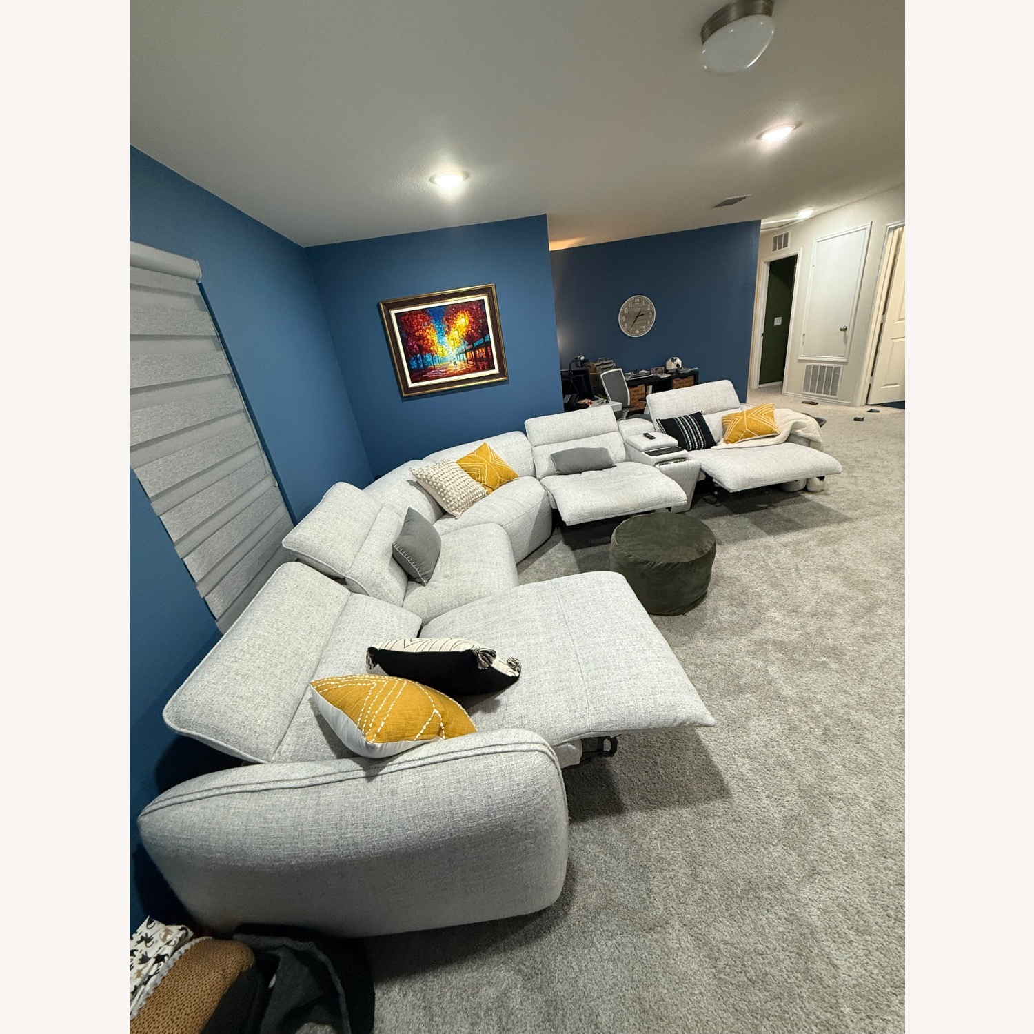 Ashley Furniture White Fabric 3+ Piece Sectional - image-5