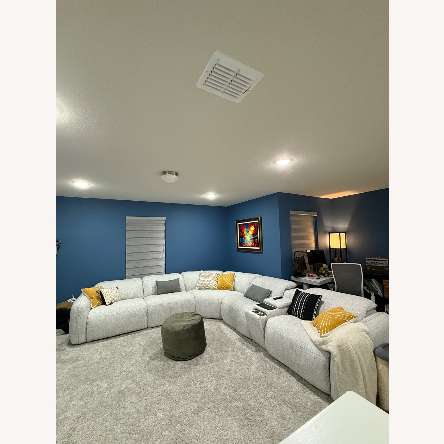 Ashley Furniture White Fabric 3+ Piece Sectional - image-3