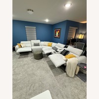 Ashley Furniture White Fabric 3+ Piece Sectional