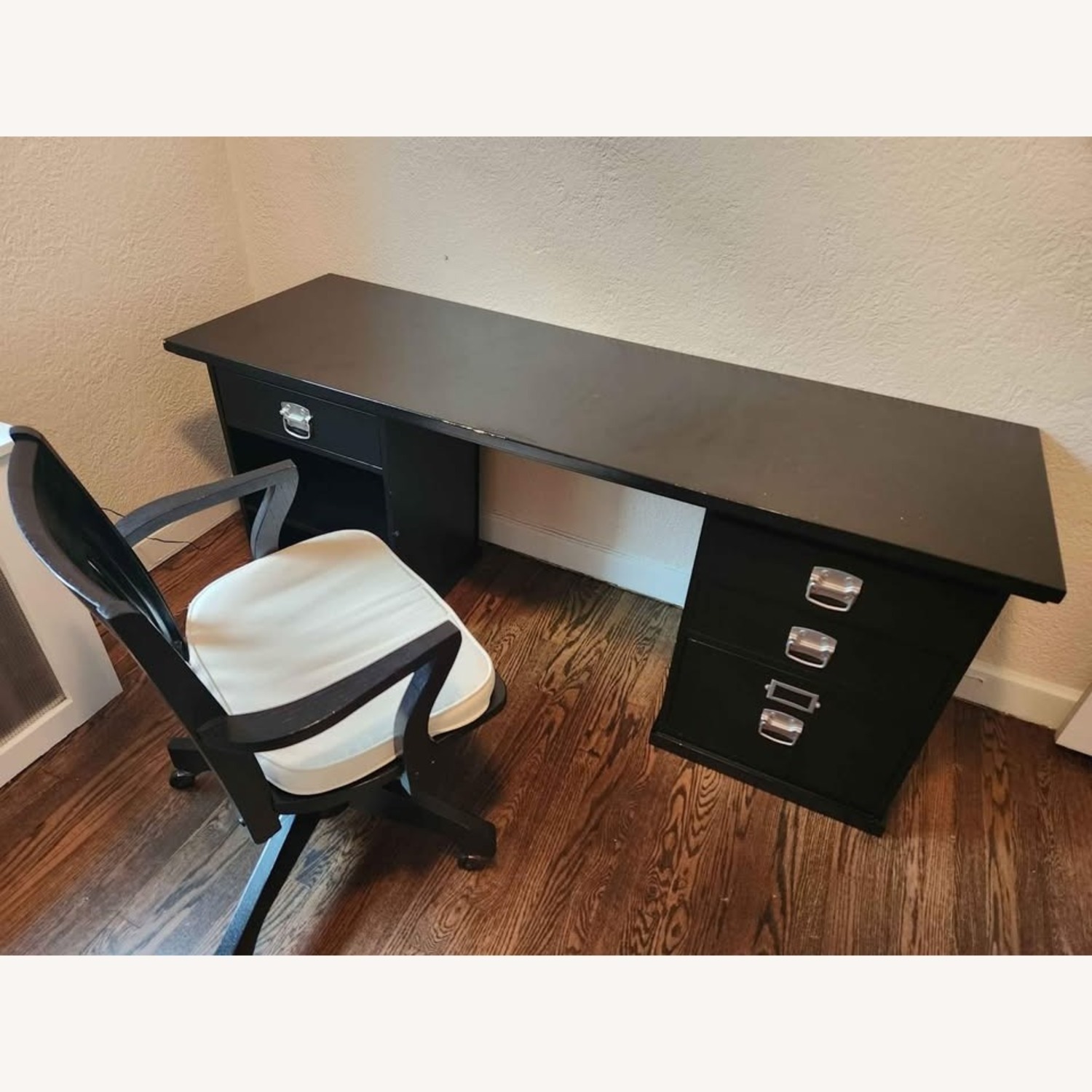 Pottery Barn Bedford Executive Black Wood Desk - image-2