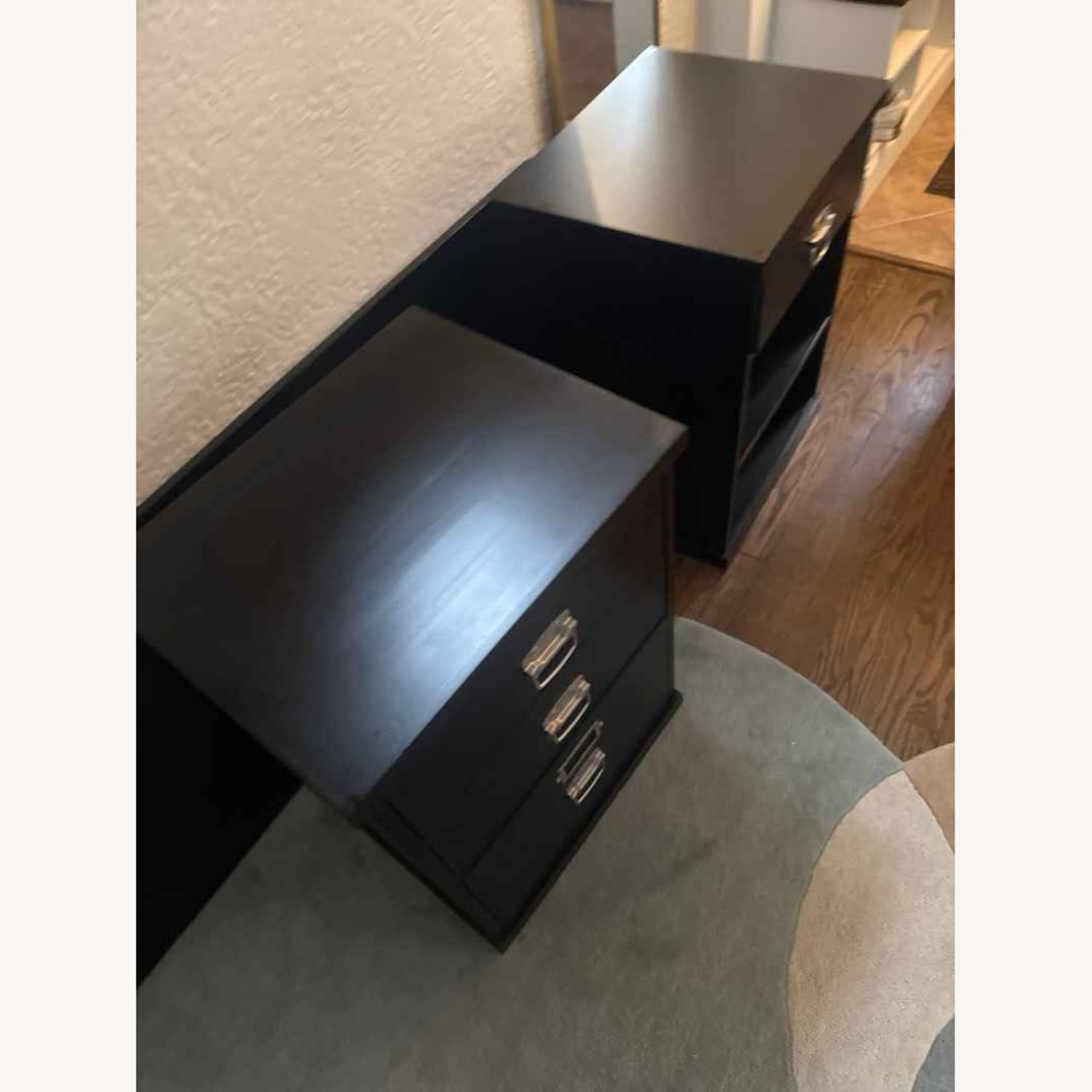 Pottery Barn Bedford Executive Black Wood Desk - image-8