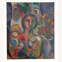 Bob Guccione - "Woman with Flowers" (circa 1990)