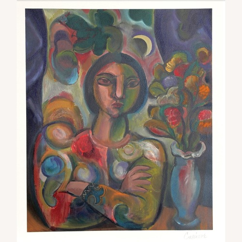 Used Bob Guccione - "Woman with Flowers" (circa 1990) for sale on AptDeco