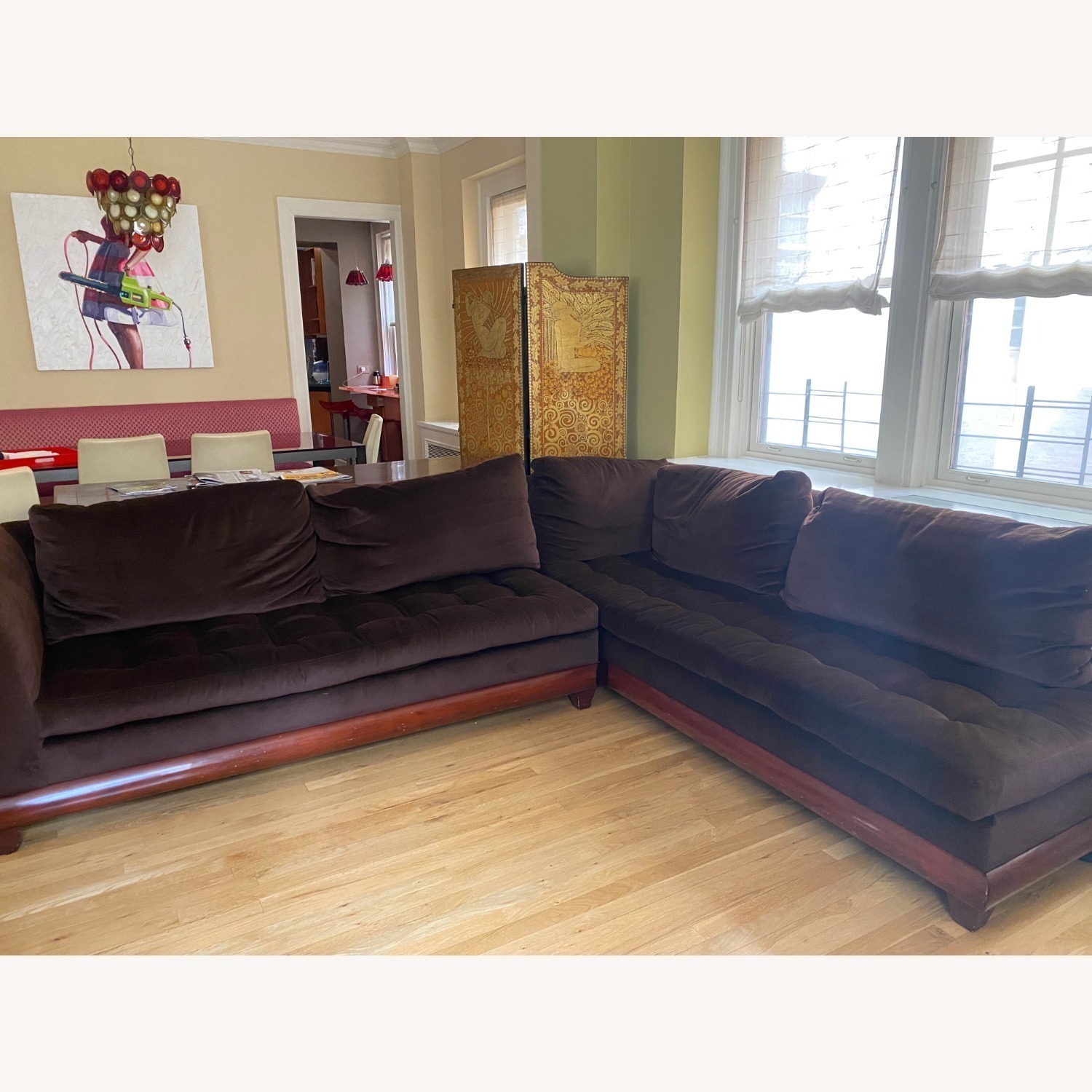 A. Rudin Chocolate Brown Sectional Sofa - image-2