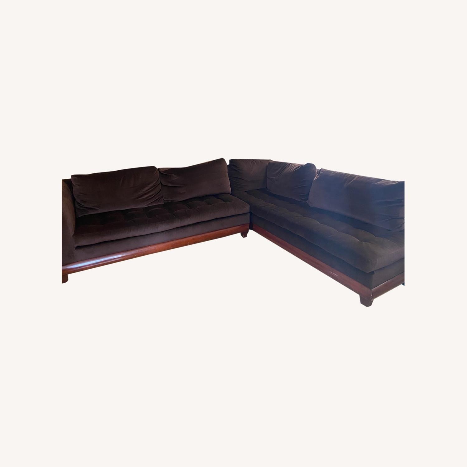 A. Rudin Chocolate Brown Sectional Sofa - image-0