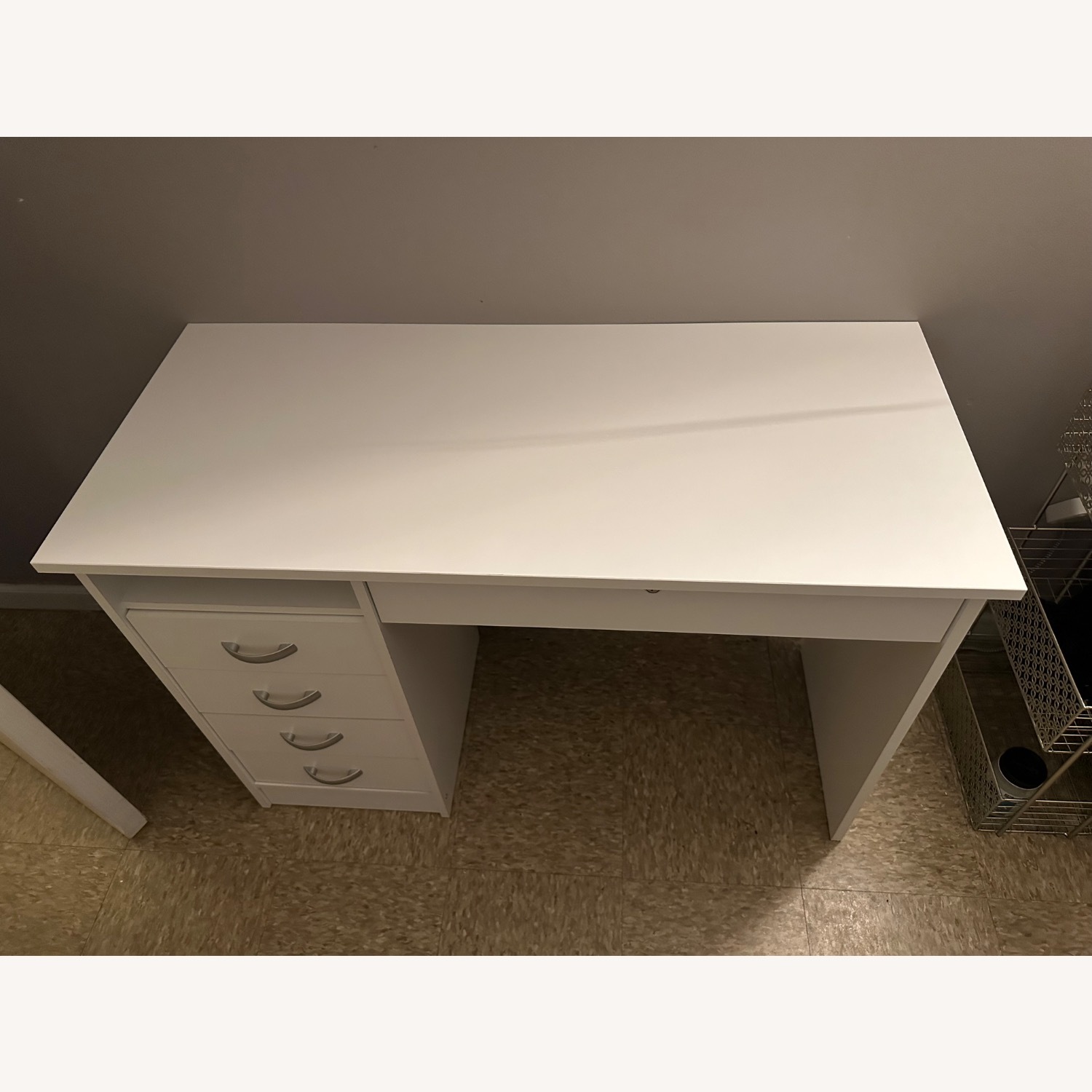 Tvilum White Wood Veneer Desk - image-5