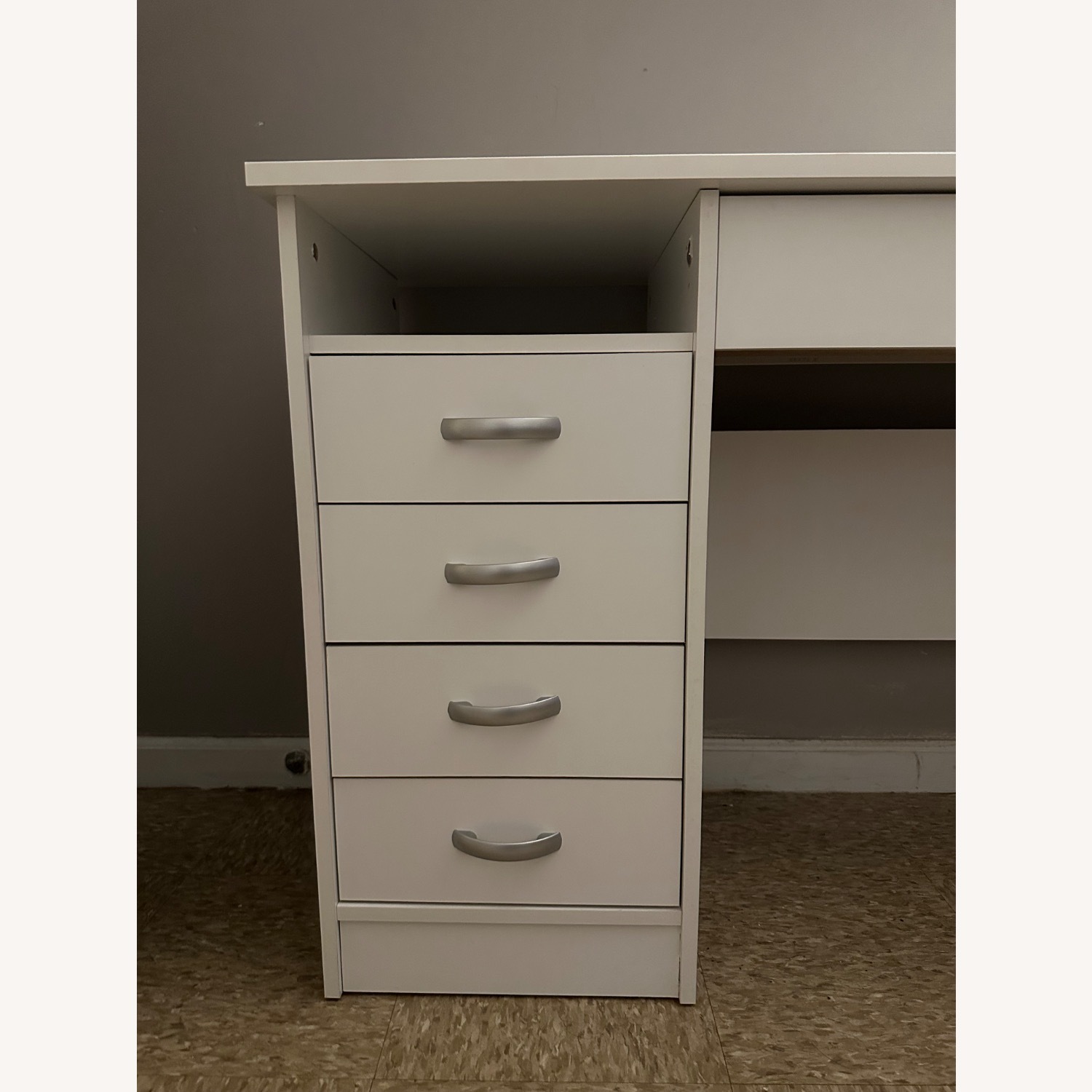 Tvilum White Wood Veneer Desk - image-2