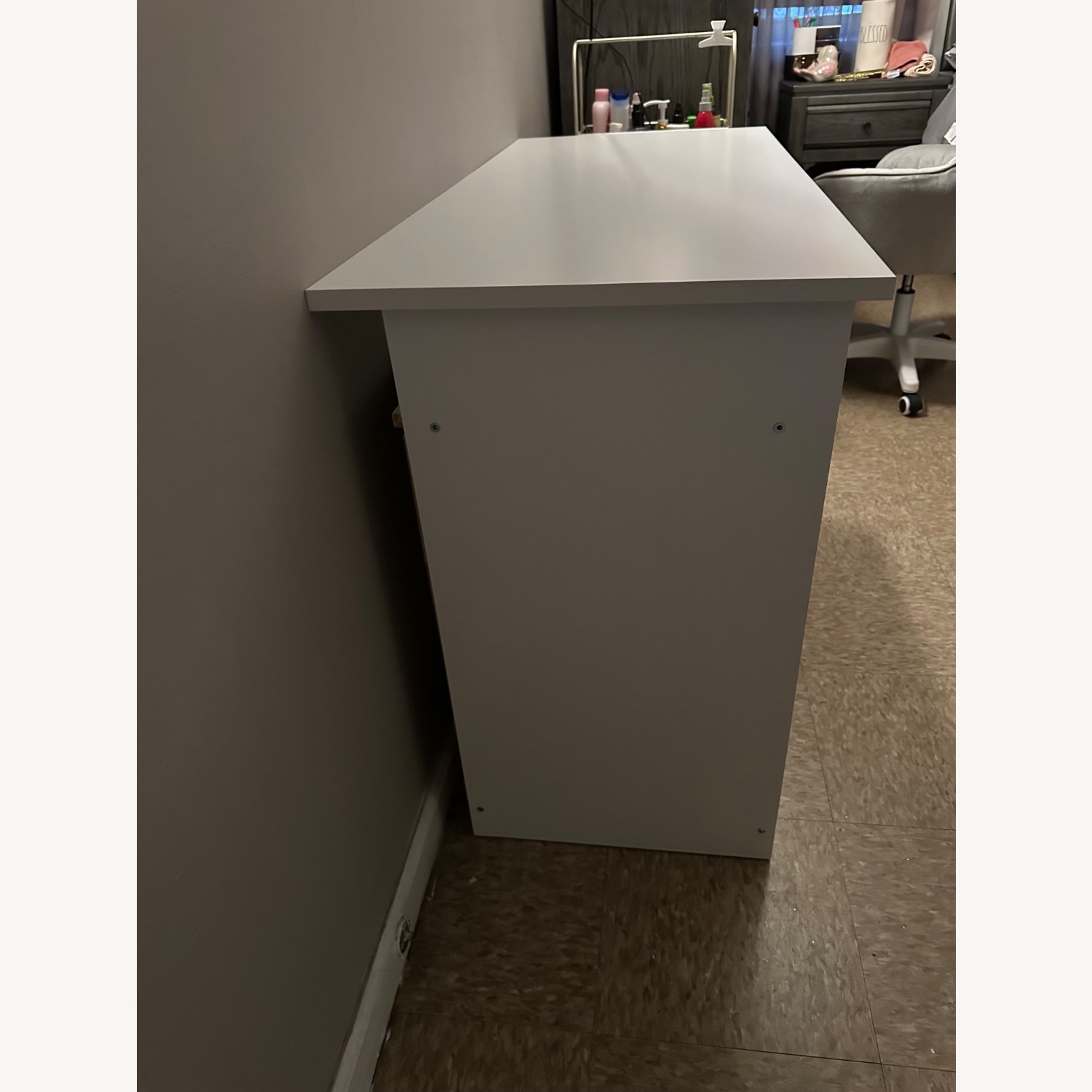 Tvilum White Wood Veneer Desk - image-6