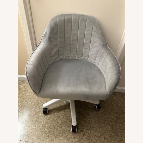 Used Light Gray Velvet Office Chair for sale on AptDeco