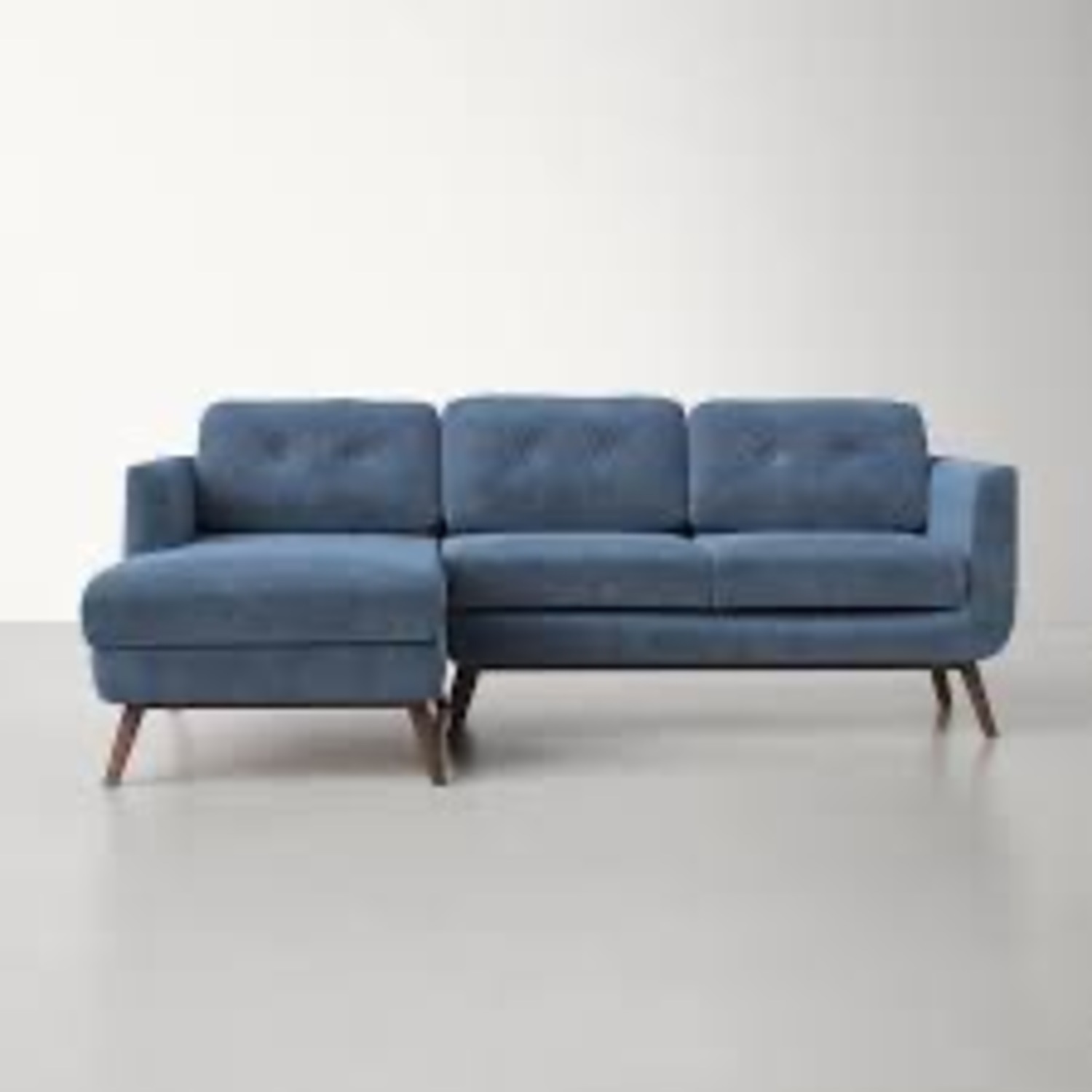 Sofa Velvet Blue W Reversible Chaise - image-0