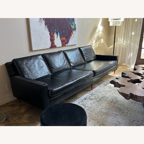 Used Vintage/Antique Black Vinyl 3+ Seater Sofa for sale on AptDeco