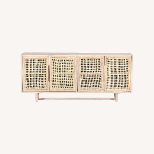 Used Crate & Barrel Natural Rattan Media Storage for sale on AptDeco