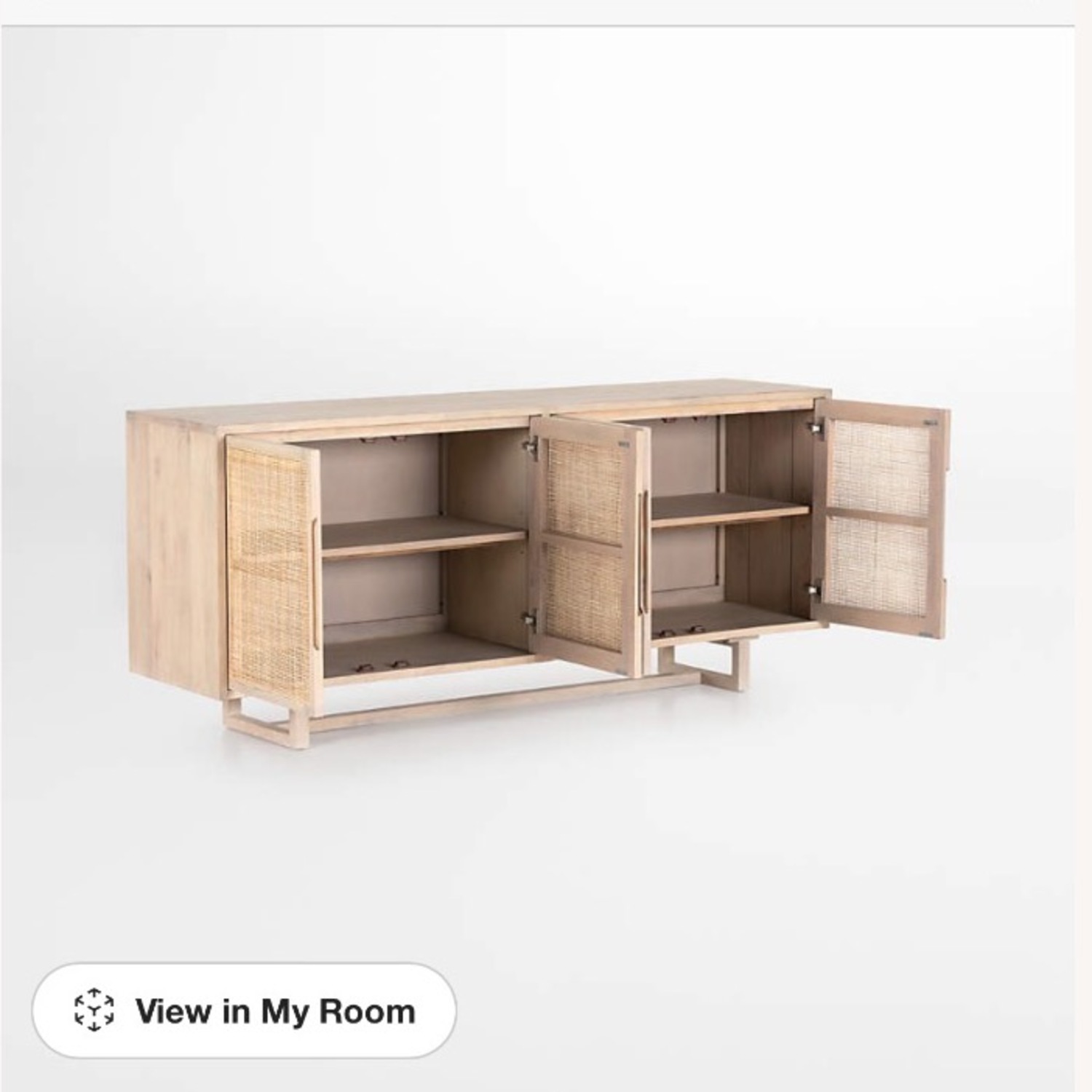 Crate & Barrel Natural Rattan Media Storage - image-3