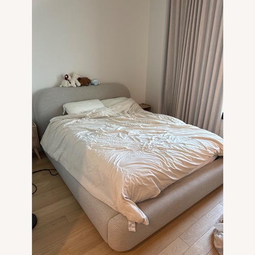 Used West Elm Laurent Bed Natural Boucle Headboard for sale on AptDeco