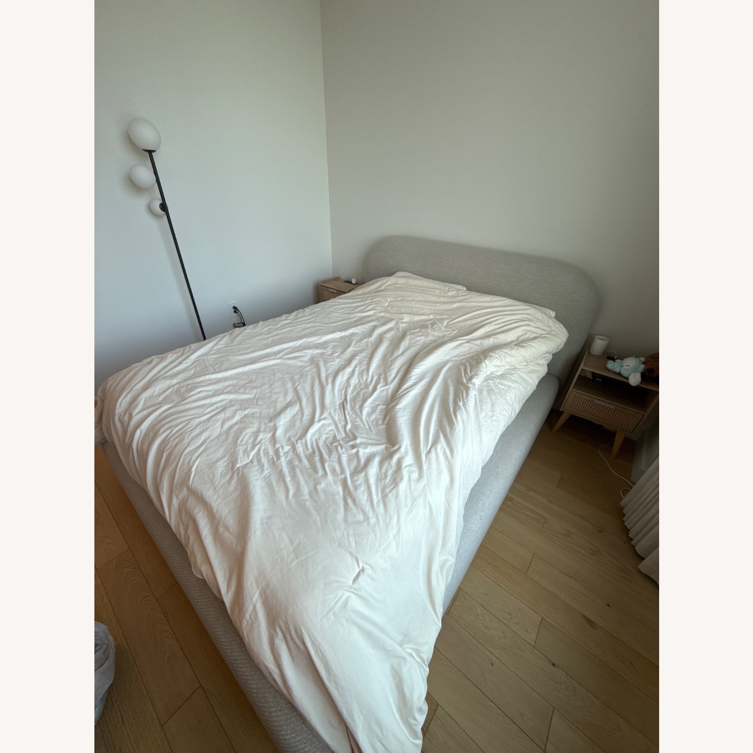 West Elm Laurent Bed Natural Boucle Headboard - image-3