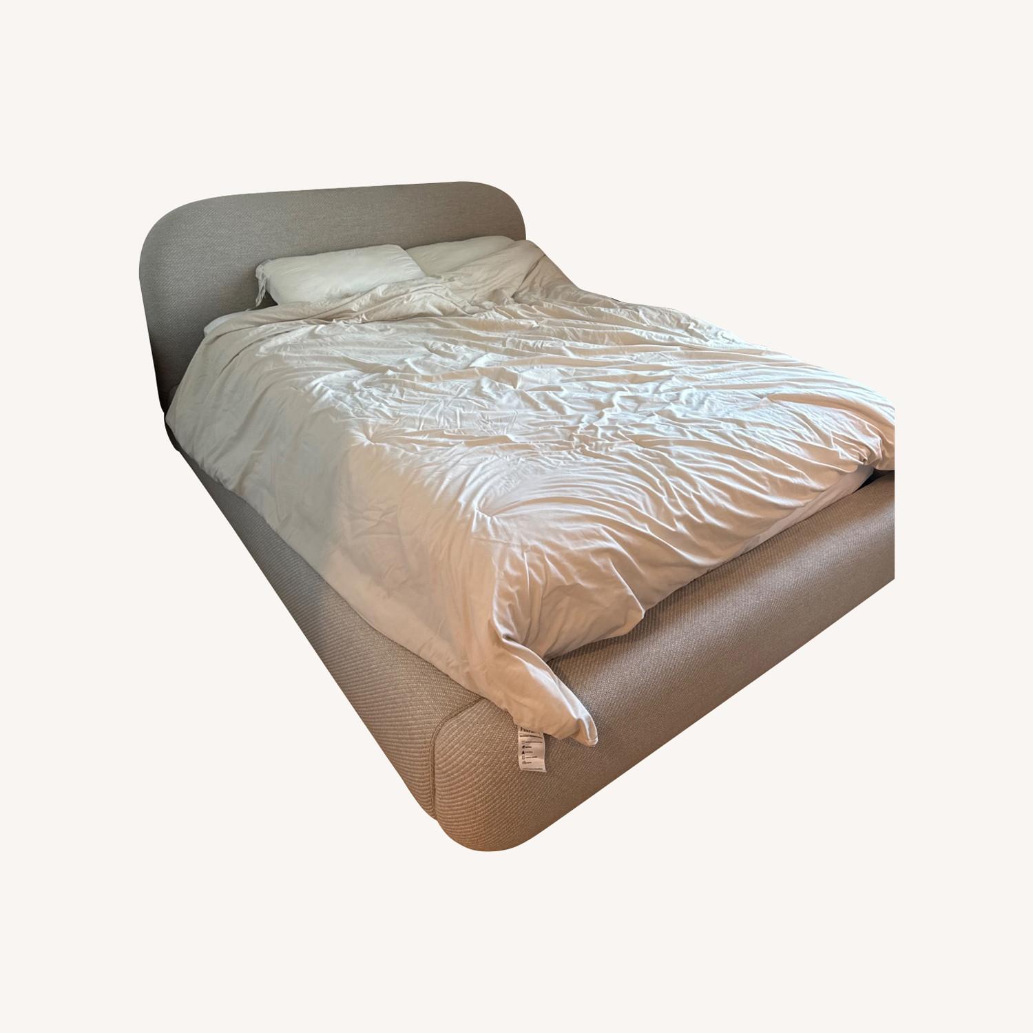 West Elm Laurent Bed Natural Boucle Headboard - image-0