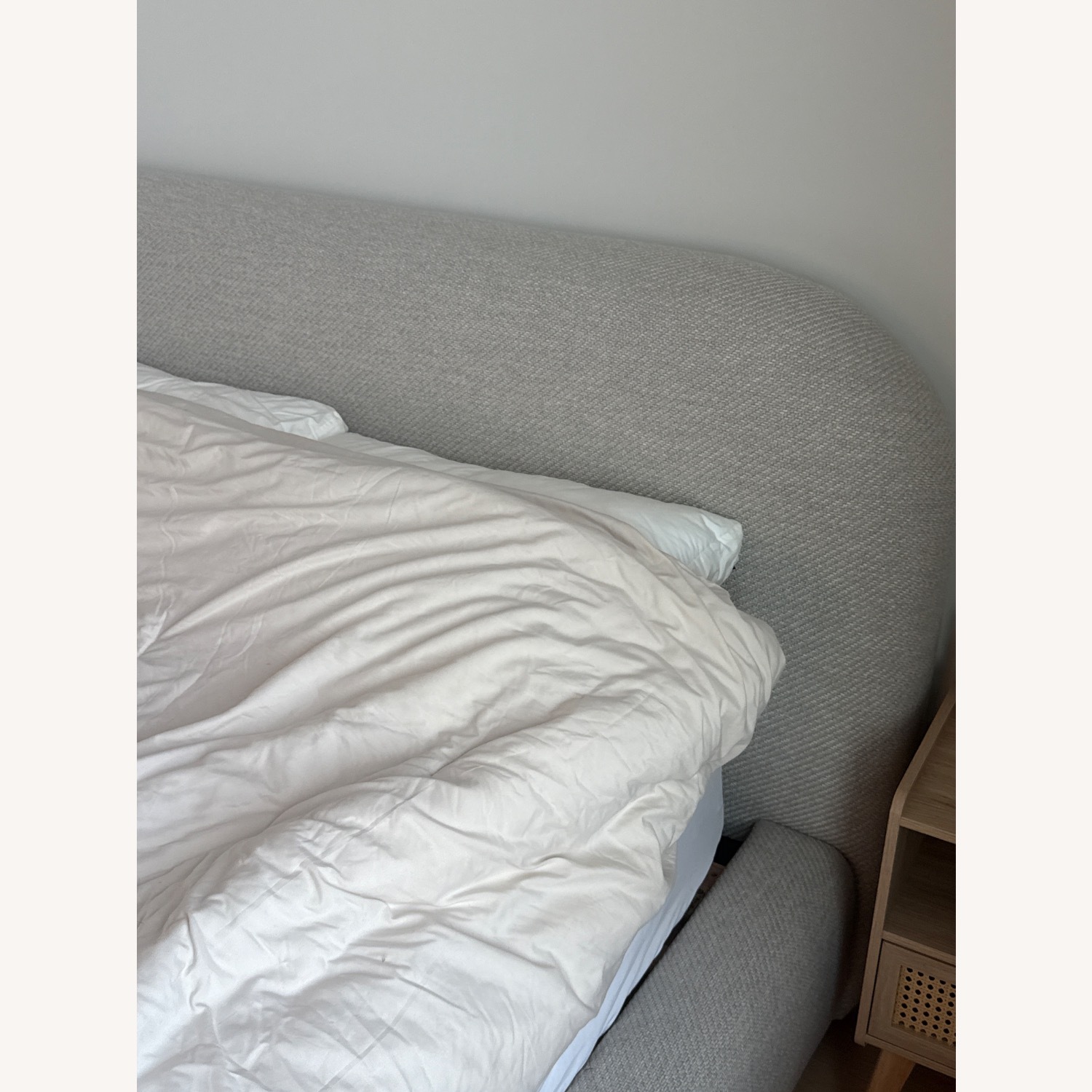 West Elm Laurent Bed Natural Boucle Headboard - image-2