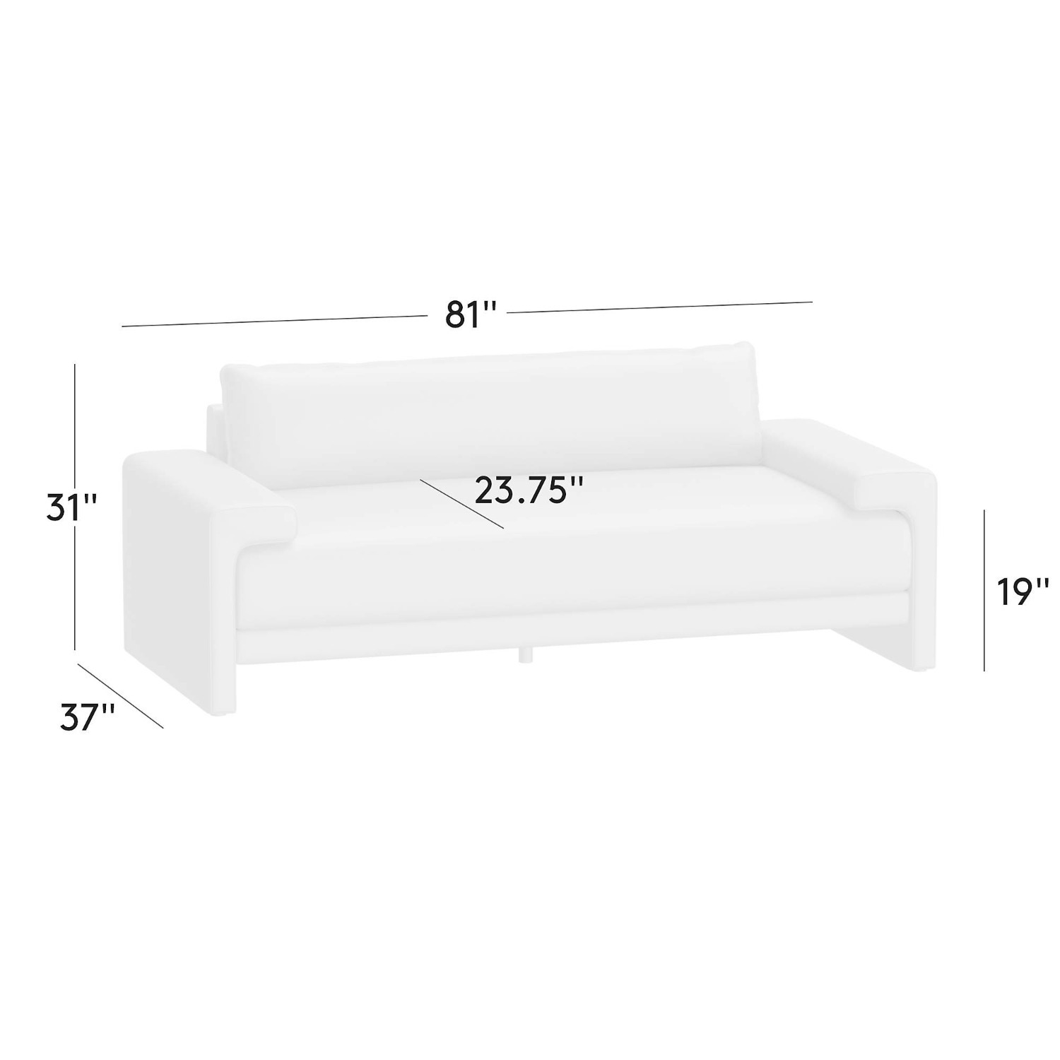 CB2 White 2 Seater Sofa - image-4