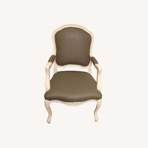 Used CB2 Stick Around Dark Gray Leather Accent Chairs for sale on AptDeco