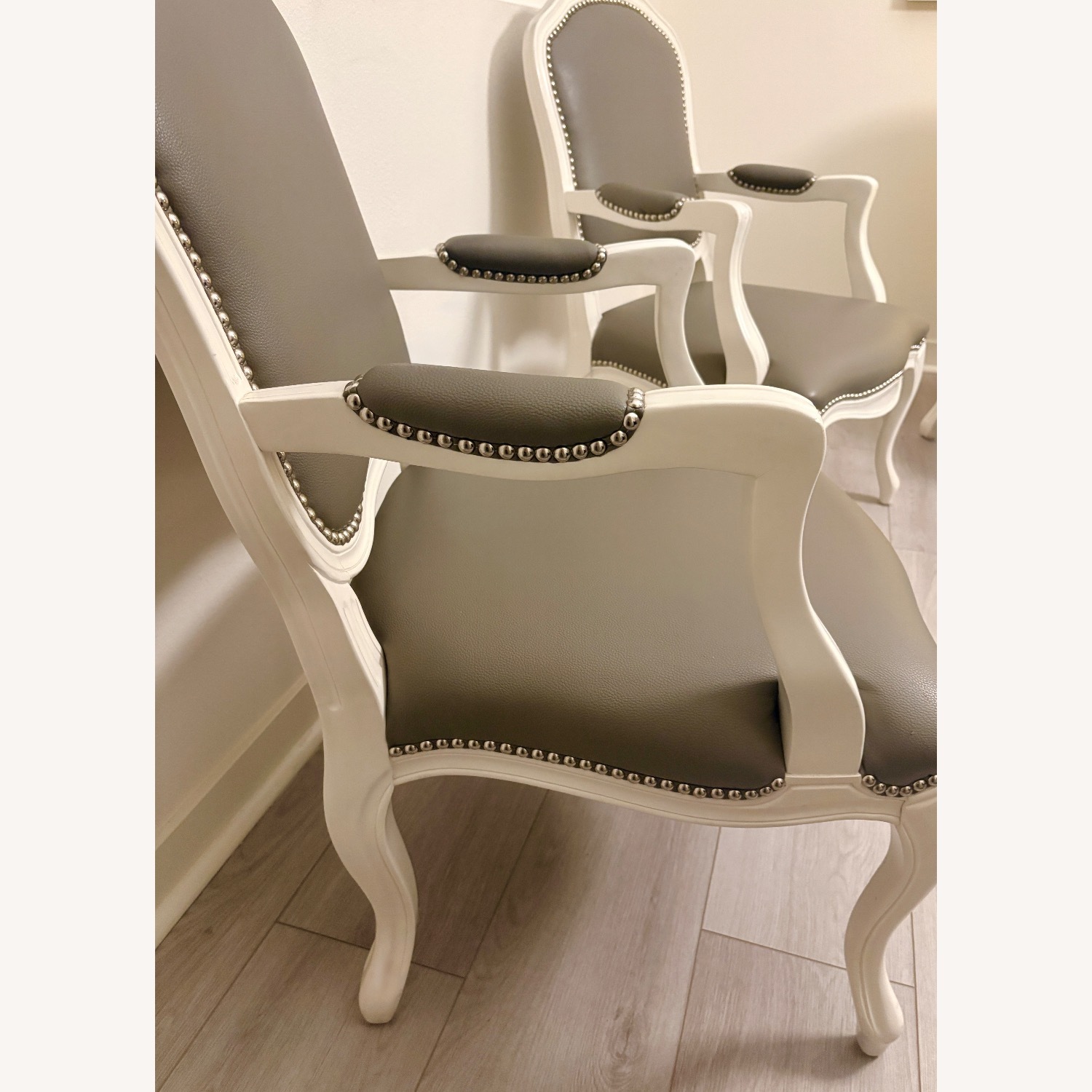 CB2 Stick Around Dark Gray Leather Accent Chairs - image-2