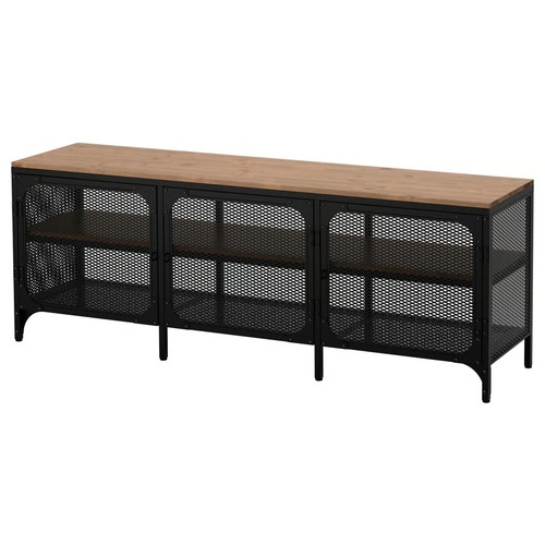 Used IKEA Dark Brown Metal Media Storage for sale on AptDeco