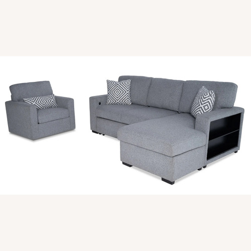 Used Bob's Discount 3-Piece Sleeper Chaise Sectional & Swivel Chair for sale on AptDeco