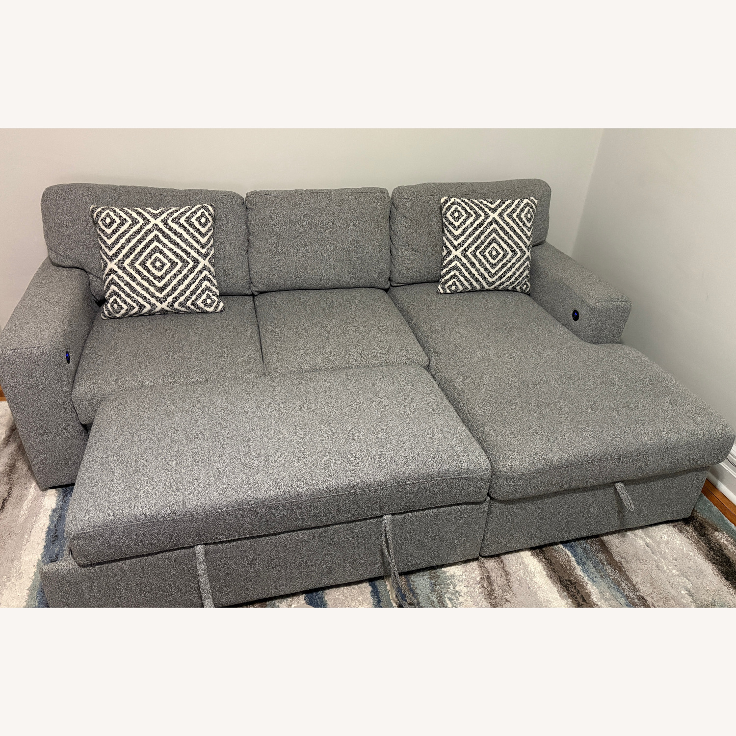Bob's Discount 3-Piece Sleeper Chaise Sectional & Swivel Chair - image-11