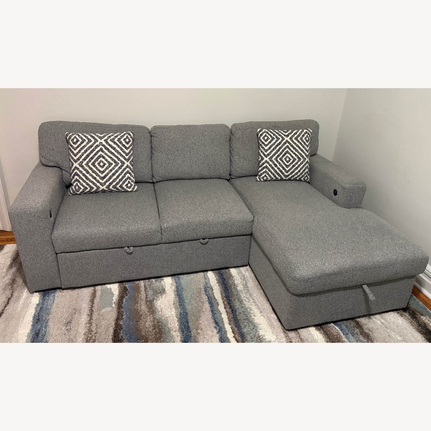 Bob's Discount 3-Piece Sleeper Chaise Sectional & Swivel Chair - image-1