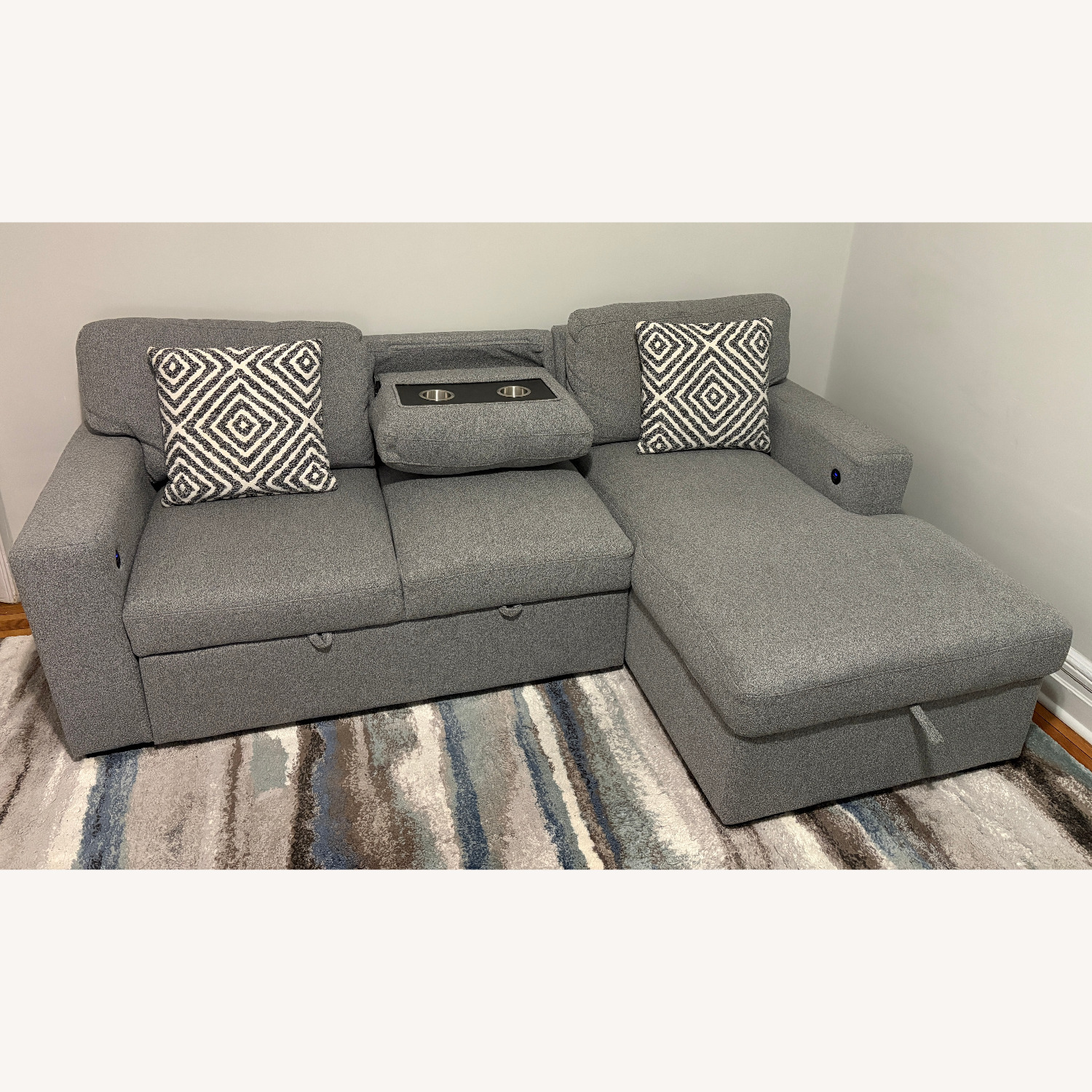 Bob's Discount 3-Piece Sleeper Chaise Sectional & Swivel Chair - image-3