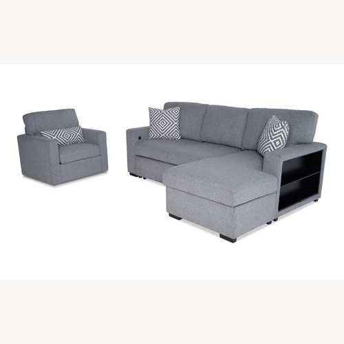Used Bob's Discount 3-Piece Sleeper Chaise Sectional & Swivel Chair for sale on AptDeco