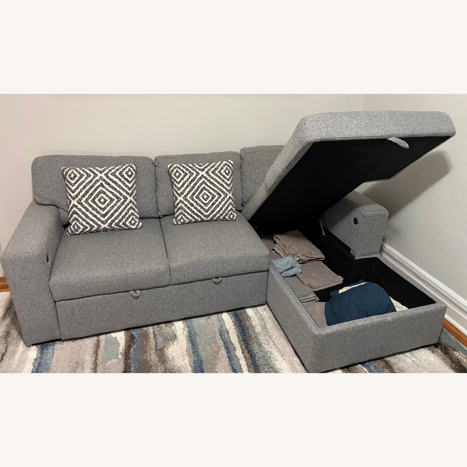 Bob's Discount 3-Piece Sleeper Chaise Sectional & Swivel Chair - image-2