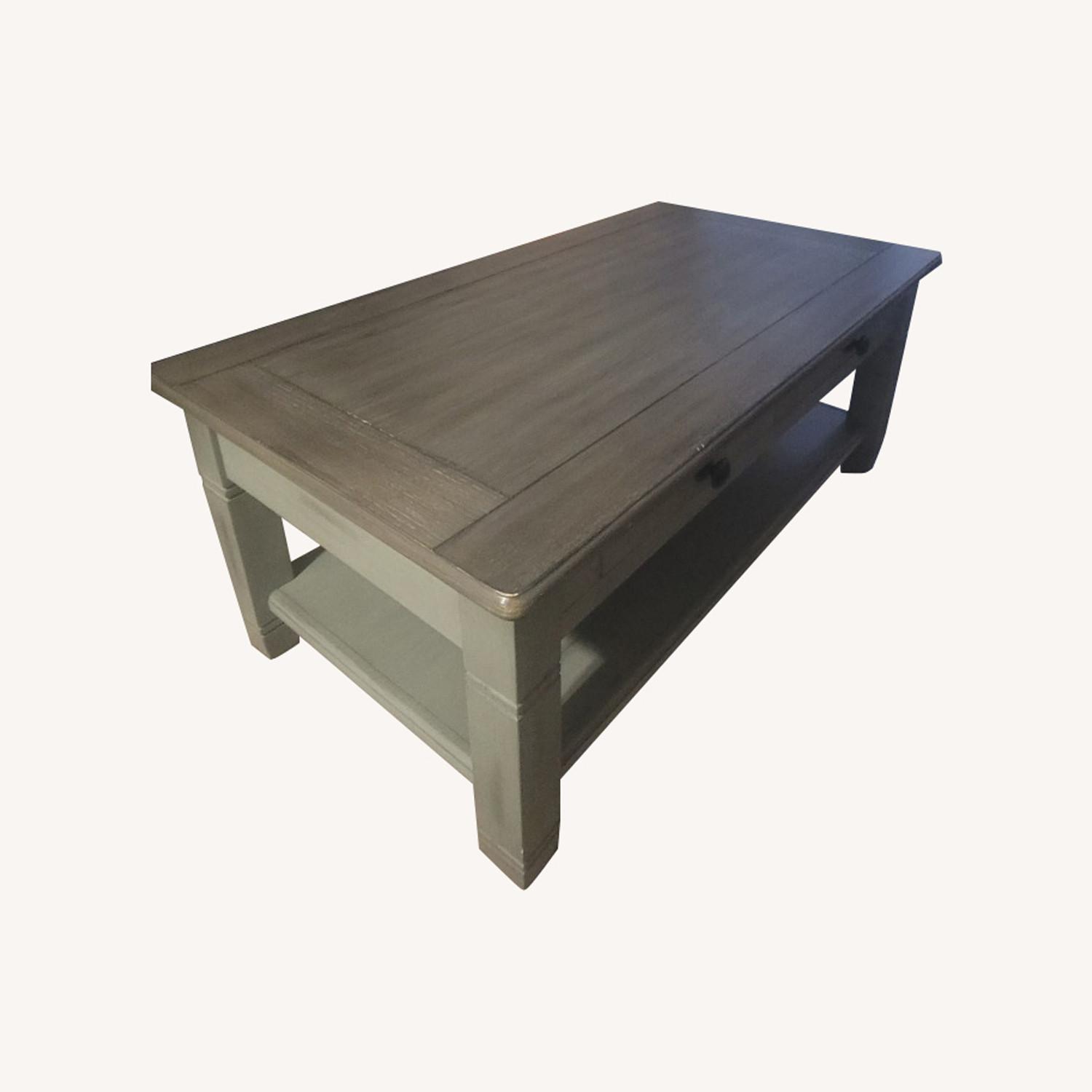 Light Gray Wood Coffee Table - image-0