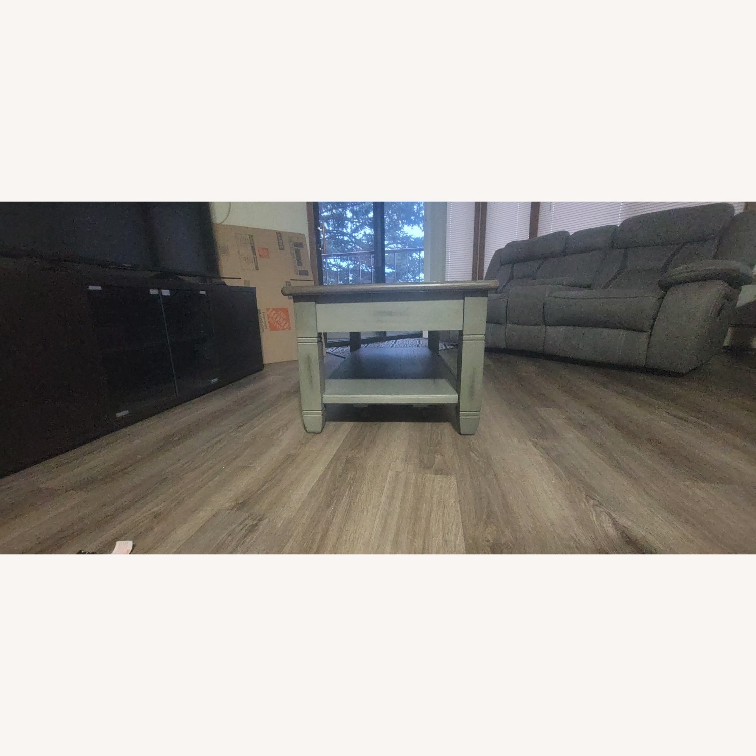 Light Gray Wood Coffee Table - image-3