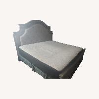 Light Gray Fabric Queen Bed