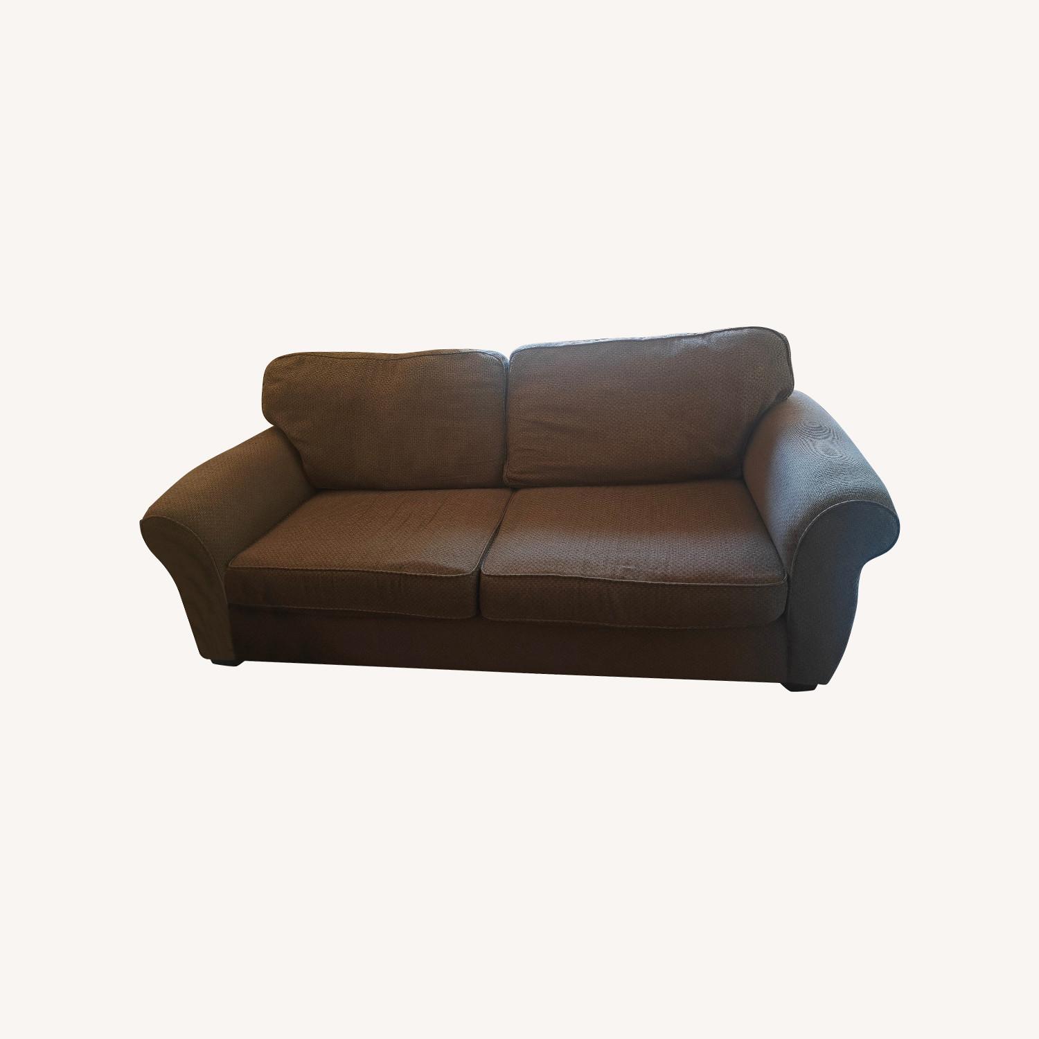 Alan White Dark Brown Fabric 3+ Seater Sofa - image-0