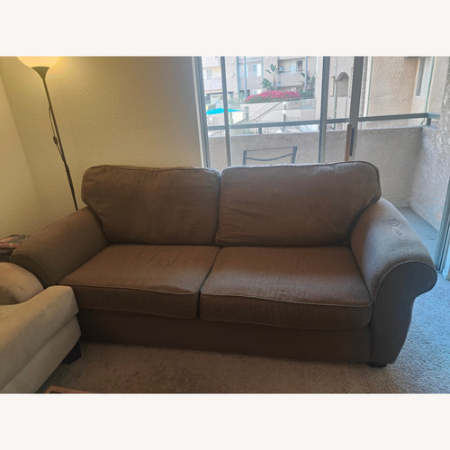 Used Alan White Dark Brown Fabric 3+ Seater Sofa for sale on AptDeco