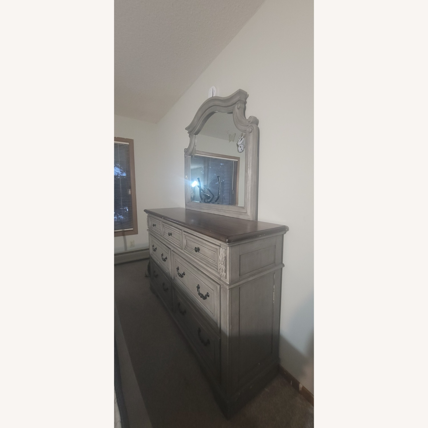 Light Gray Wood Dresser - image-1
